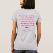 Christelijke borstkankerbewustwording met scripts t-shirt (Achterkant)