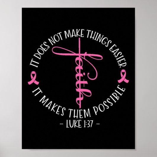 Christelijke borstkankerwaarschuwing Faith Luke 13 Poster (Voorkant)