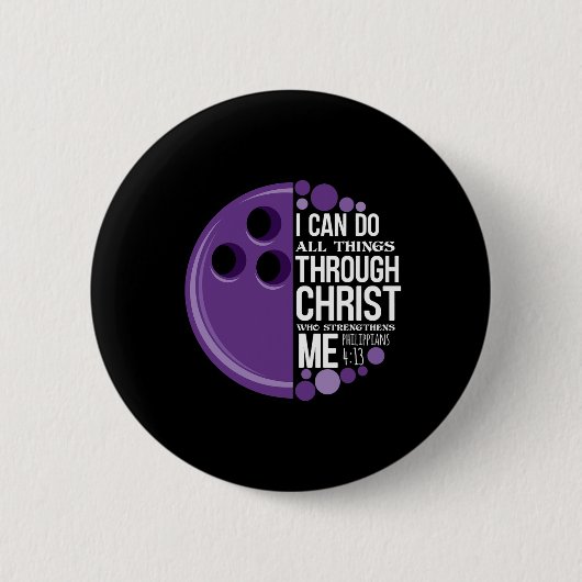 Christelijke Bowling Funny Personalized Team Gift  Ronde Button 5,7 Cm (Voorkant)