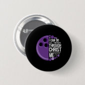 Christelijke Bowling Funny Personalized Team Gift  Ronde Button 5,7 Cm (Voorkant /achterkant)