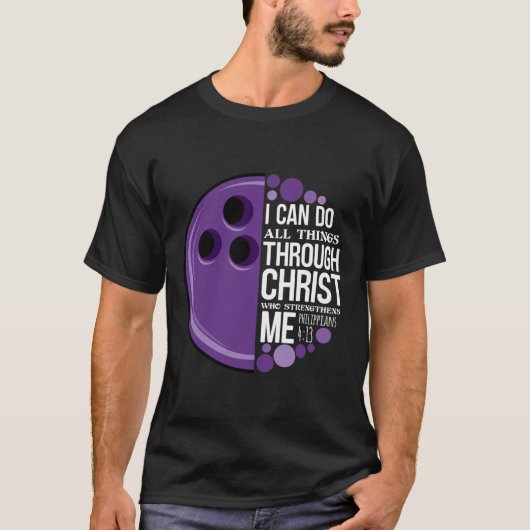 Christelijke Bowling Funny Personalized Team Gift T-shirt (Voorkant)