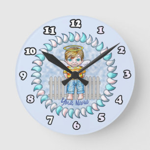 Christelijke Boy Angel Clock Ronde Klok