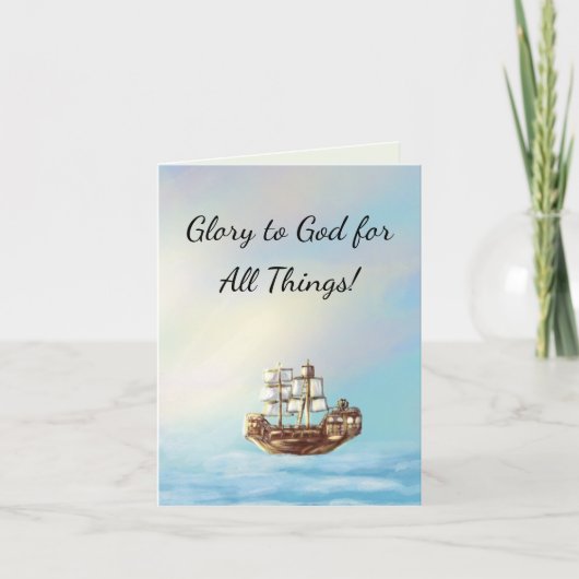 Christelijke briefkaart (zeilschip) (Voorkant)