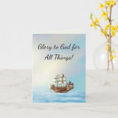 Christelijke briefkaart (zeilschip) (Gele Bloem)