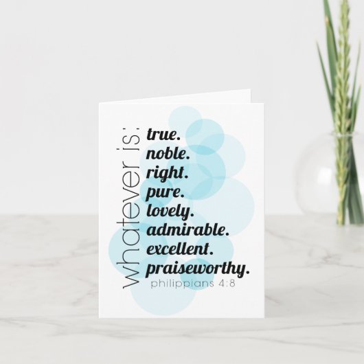 Christelijke briefpapier Filippenzen 4:8 wat dan o Kaart (Voorkant)