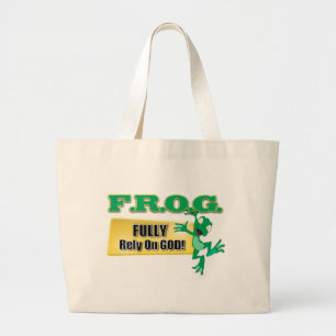 CHRISTELIJKE BROG ACRONYM VOLLEDIG OP GOD GROTE TOTE BAG