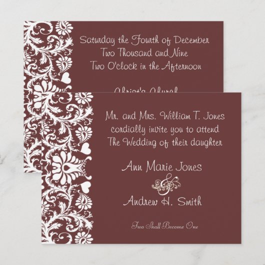 Christelijke bruiloft Alle aangepaste kleuren Uitnodiging Briefkaart (Voorkant / Achterkant)