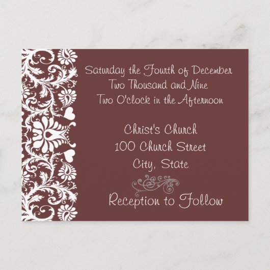 Christelijke bruiloft Alle aangepaste kleuren Uitnodiging Briefkaart (Achterkant)