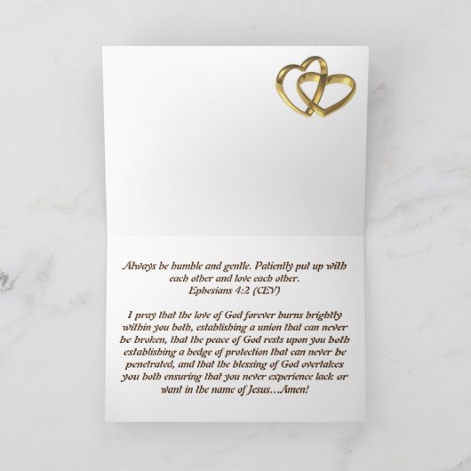 Christelijke bruiloft Kaart (Binnen)