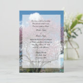 Christelijke bruiloft, kersenbloesem kaart (Staand voorkant)