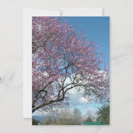 Christelijke bruiloft, kersenbloesem kaart (Achterkant)