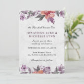 Christelijke bruiloft lavender Peach Floral Waterv Kaart (Staand voorkant)