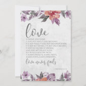 Christelijke bruiloft lavender Peach Floral Waterv Kaart (Achterkant)