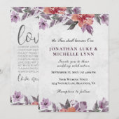 Christelijke bruiloft lavender Peach Floral Waterv Kaart (Voorkant / Achterkant)