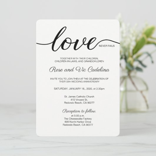 Christelijke bruiloft liefde nooit mislukt kaart (Staand voorkant)