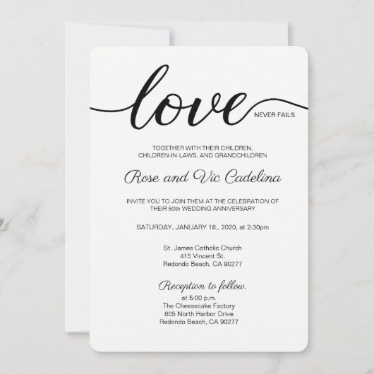 Christelijke bruiloft liefde nooit mislukt kaart (Voorkant)