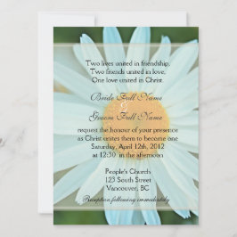 Christelijke bruiloft met echte witte maisbloem kaart