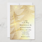 Christelijke bruiloft met gouden kerstbomen kaart (Voorkant)