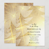 Christelijke bruiloft met gouden kerstbomen kaart (Voorkant / Achterkant)