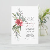 Christelijke bruiloft met licht roze lauw kaart (Staand voorkant)