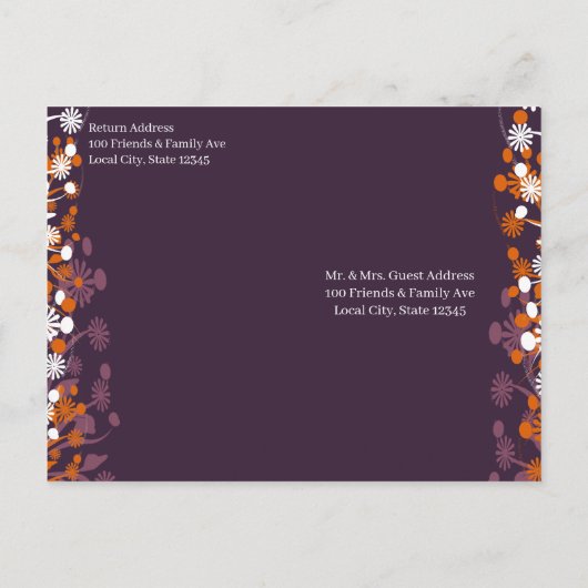 Christelijke bruiloft Paarse Terracotta Bloemen Aankondigingskaart