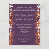 Christelijke bruiloft Paarse Terracotta Bloemen Aankondigingskaart (Voorkant)