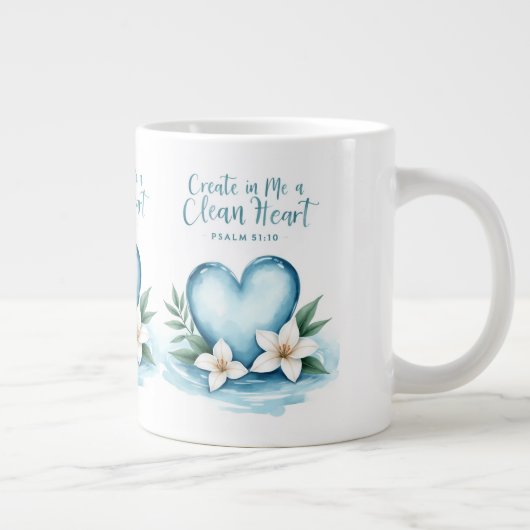 Christelijke bruiloft Psalm 51 Waterverf Hart Mok (Rechts)