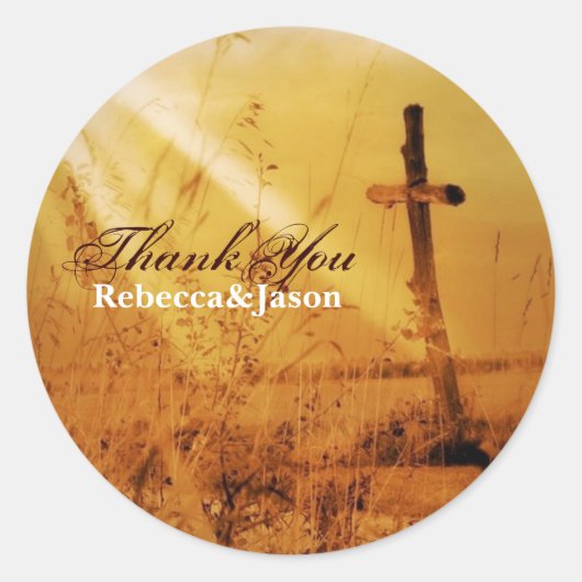 Christelijke  bruiloft ronde sticker (Voorkant)