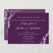 Christelijke bruiloft Uitnodiging Deep Grape (Voorkant / Achterkant)