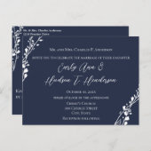 Christelijke bruiloft Uitnodiging rijke diepzeedui (Voorkant / Achterkant)