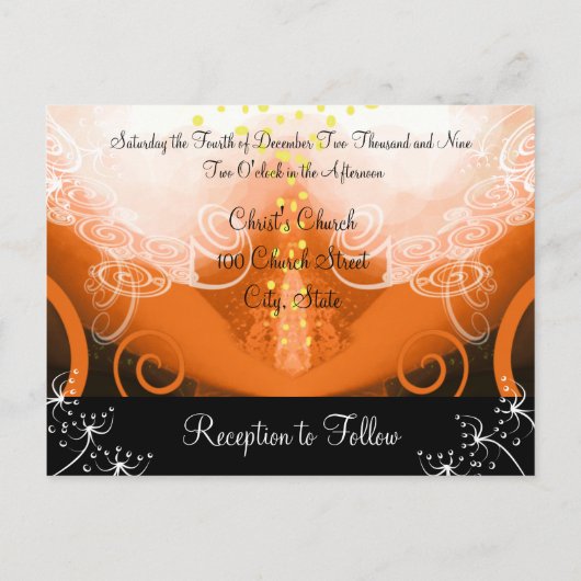 Christelijke bruiloft uitnodiging Sinaasappel Cala (Achterkant)