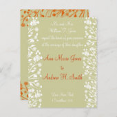 Christelijke bruiloft uitnodiging Sinaasappel wit  (Voorkant / Achterkant)