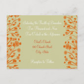 Christelijke bruiloft uitnodiging Sinaasappel wit  (Achterkant)