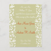 Christelijke bruiloft uitnodiging Sinaasappel wit  (Voorkant)