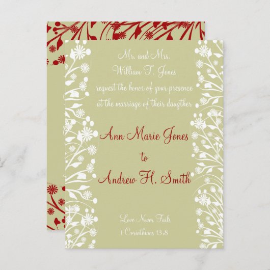 Christelijke bruiloft uitnodiging Sinaasappel wit (Voorkant / Achterkant)