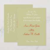 Christelijke bruiloft uitnodiging Sinaasappel wit  (Voorkant / Achterkant)