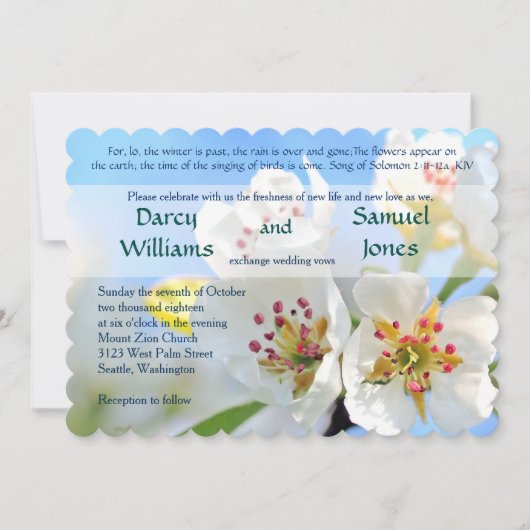 Christelijke bruiloft uitnodigingslied van Salomo Kaart (Voorkant)