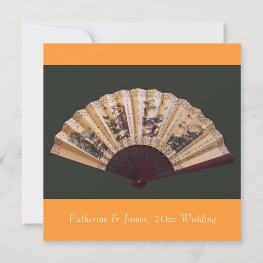 Christelijke bruiloft van Chinese bamboe- en zijde Kaart (Achterkant)