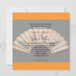 Christelijke bruiloft van Chinese bamboe- en zijde Kaart