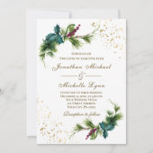 Christelijke bruiloft voor Elegant Kerstmis Evergr Kaart (Voorkant)