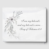 Christelijke bruiloft Waterverf van Elegant Gray F Gastenboek (Achterkant)