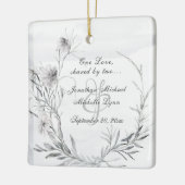 Christelijke bruiloft Waterverf van Elegant Gray F Keramisch Ornament (Links)