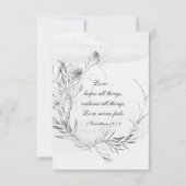 Christelijke bruiloft Waterverf van Elegant Gray F Save The Date (Achterkant)