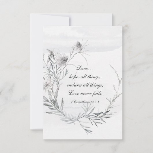 Christelijke bruiloft Waterverf van Elegant Gray F Save The Date (Achterkant)
