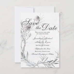 Christelijke bruiloft Waterverf van Elegant Gray F Save The Date