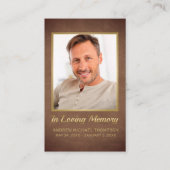 Christelijke bruine gouden fotobegrafenis- gebedsk visitekaartje (Voorkant)