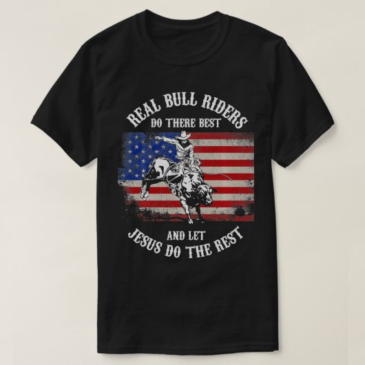 Christelijke Bull Rider laat Jezus de R T-shirt (Design voorkant)