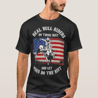 Christelijke Bull Rider laat Jezus de R T-shirt