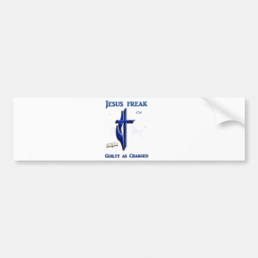 Christelijke bumpersticker Jezus freak (Voorkant)