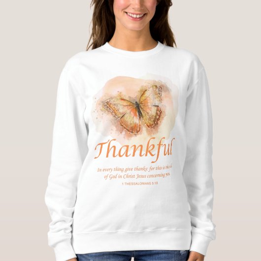 Christelijke butterfly bijbel voor vrouwen: dankba trui (Voorkant)